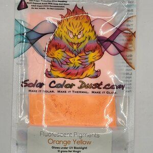 New, Orange Yellow Solar Color Dust Fluorescent Pigments 10 Gram Pouch